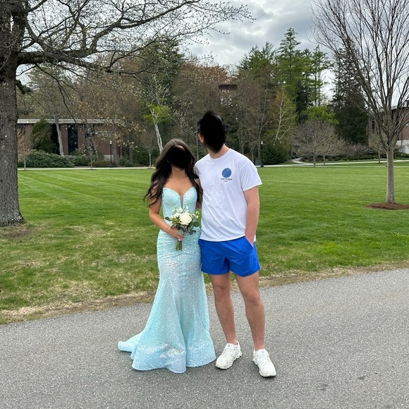 Portia and Scarlett PS24055 Prom Dress Blue Corset Embellished Size 00 - Picture 2 of 14